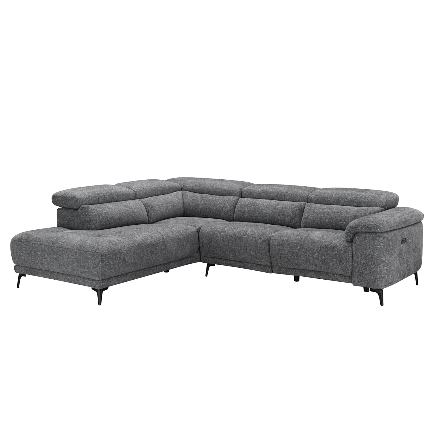 Диван лява ъглова 5-местен с релакс COMMODUS SM3315.01L сив плат 275x2