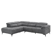 Диван лява ъглова 5-местен с релакс COMMODUS SM3315.01L сив плат 275x2