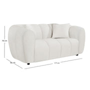 Двуместен диван Канн светлобежов плат 177x96x76 см
