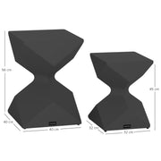 Комплект помощни масички Бунгало алуминий сив 40x40 и 32x32 см