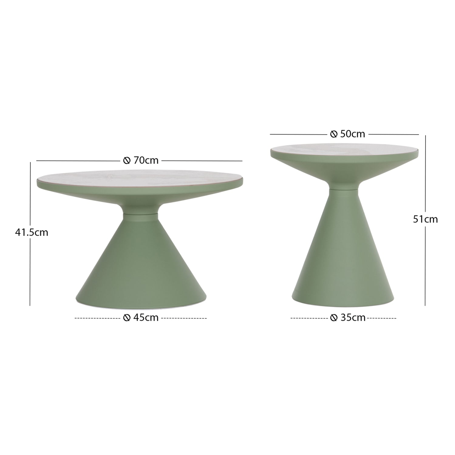 Комплект 2 холни маси LYNX метал ментa с плот SINTERED STONE