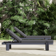 Шезлонг с възглавница BARON тъмносив алуминий & OLEFIN 203x77x31 см