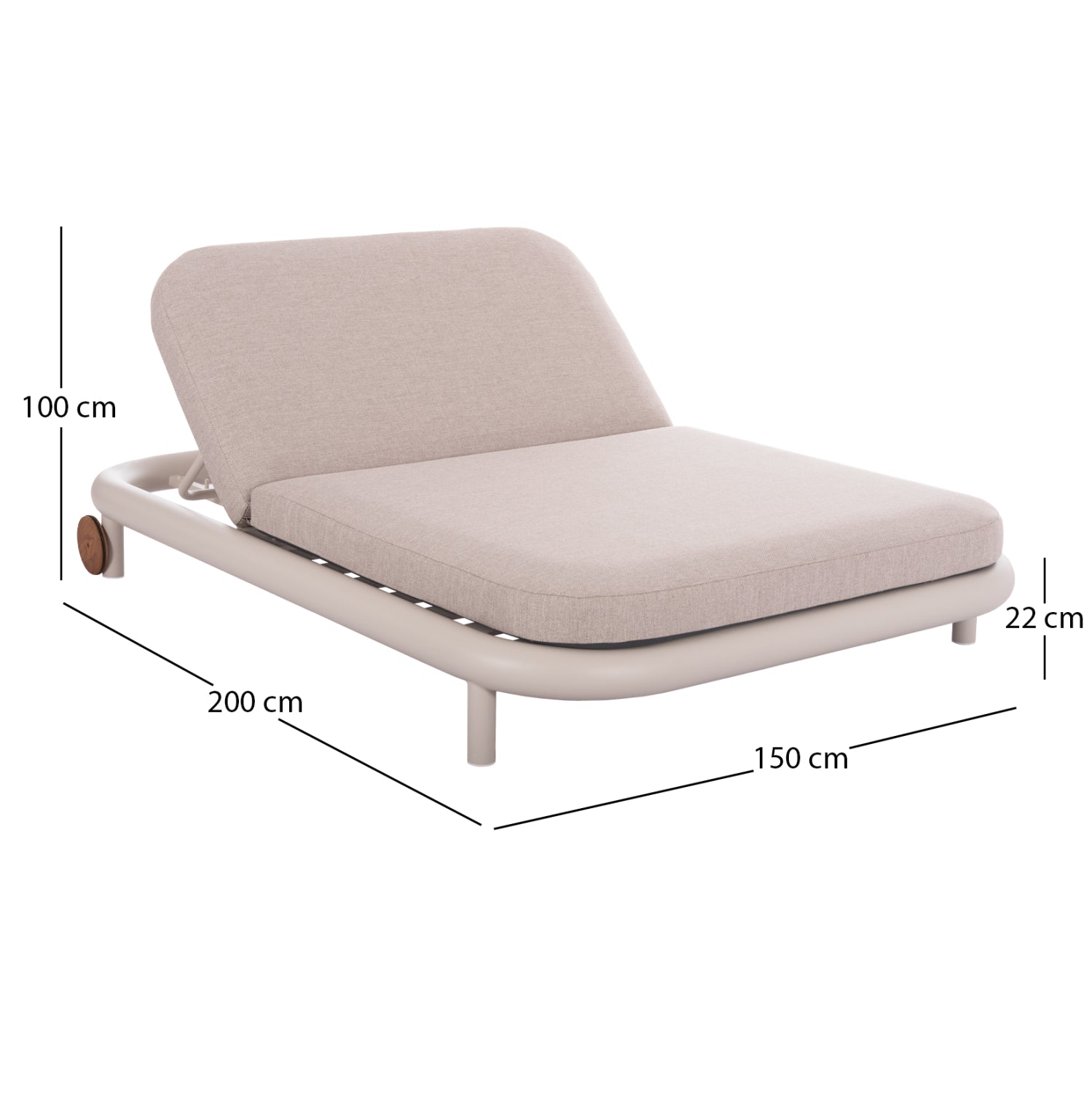 Двойно дневно легло серия Сосна крем алуминий-беж OLEFIN 200x150x36
