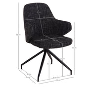 Въртящ се стол DOMINION тъмен сив плат-метал 58x58x84 см