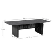 Трапезна маса Торчело 240x100 сив алуминий и плот Sintered Stone