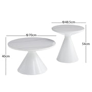 Комплект 2 холни маси LYNX с метални основи и Sintered Stone бял