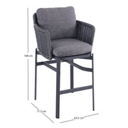 Бар стол серия DESTINY антрацит алуминий-сив WICKER 71.5x63.5x108