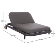 Двойно дневно легло серия Сосна тъмносив алуминий & OLEFIN 200x150x3