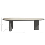 Алуминиева маса Бурано сив-беж/сив с плот SINTERED STONE 280x120x74 см