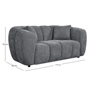 Двуместен диван Канн сив плат 177x96x76 см