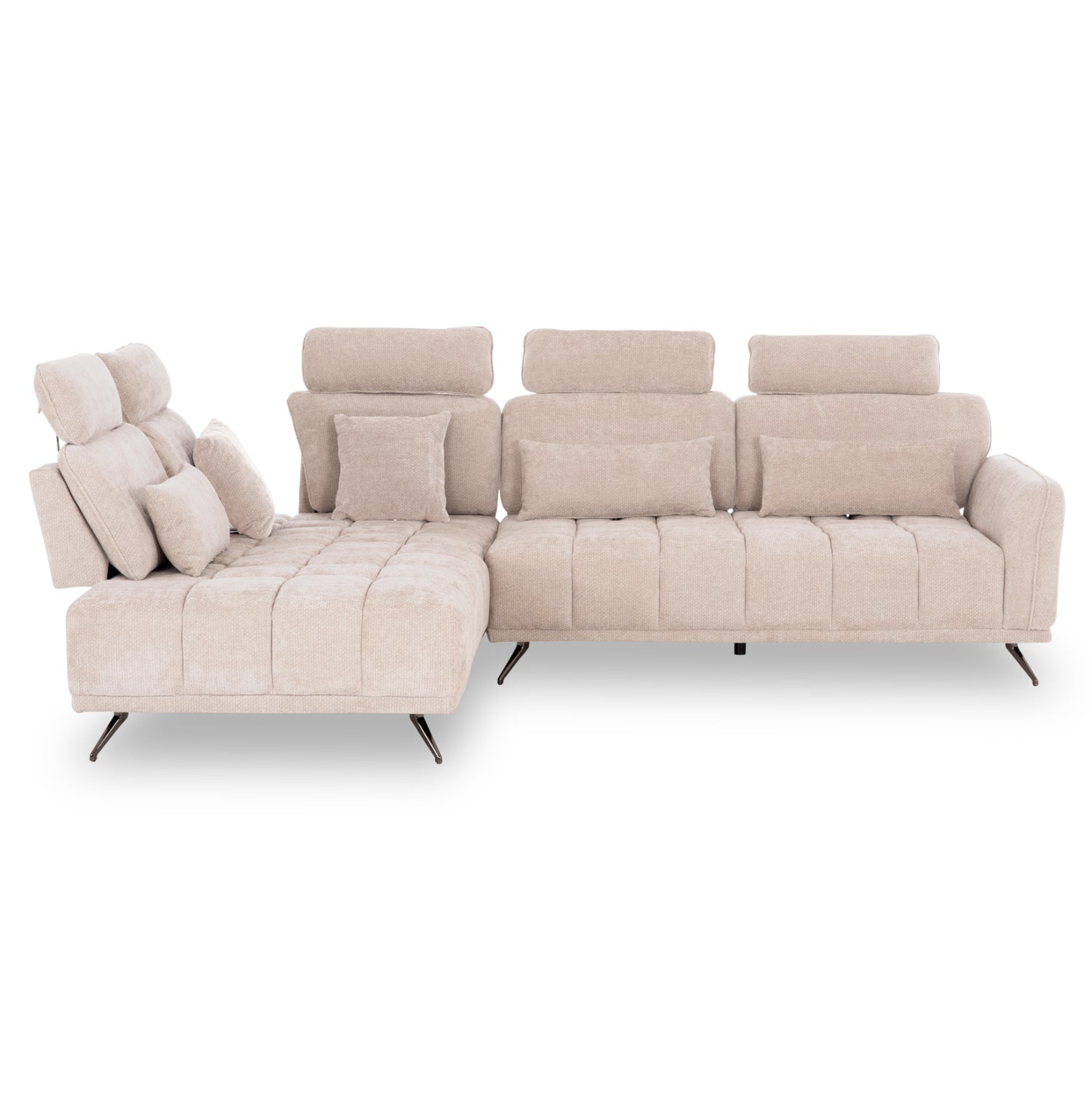 Диван лява ъглова 5-местен MYRON SM3318.02L екрю плат 290x110-225x110