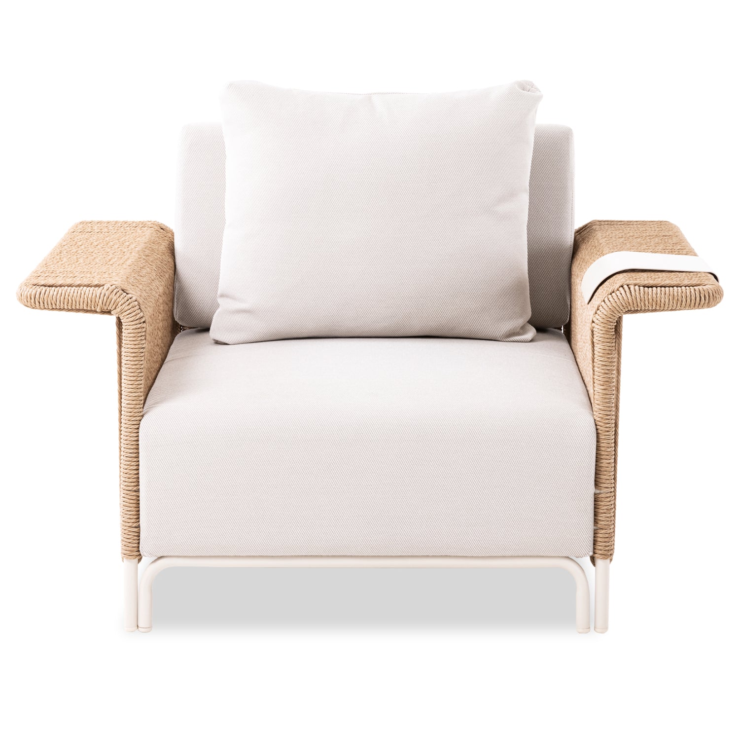 Полутрапезна фотьойл Lounge Азалия крем алуминий-PE wicker 122.5x93.5x