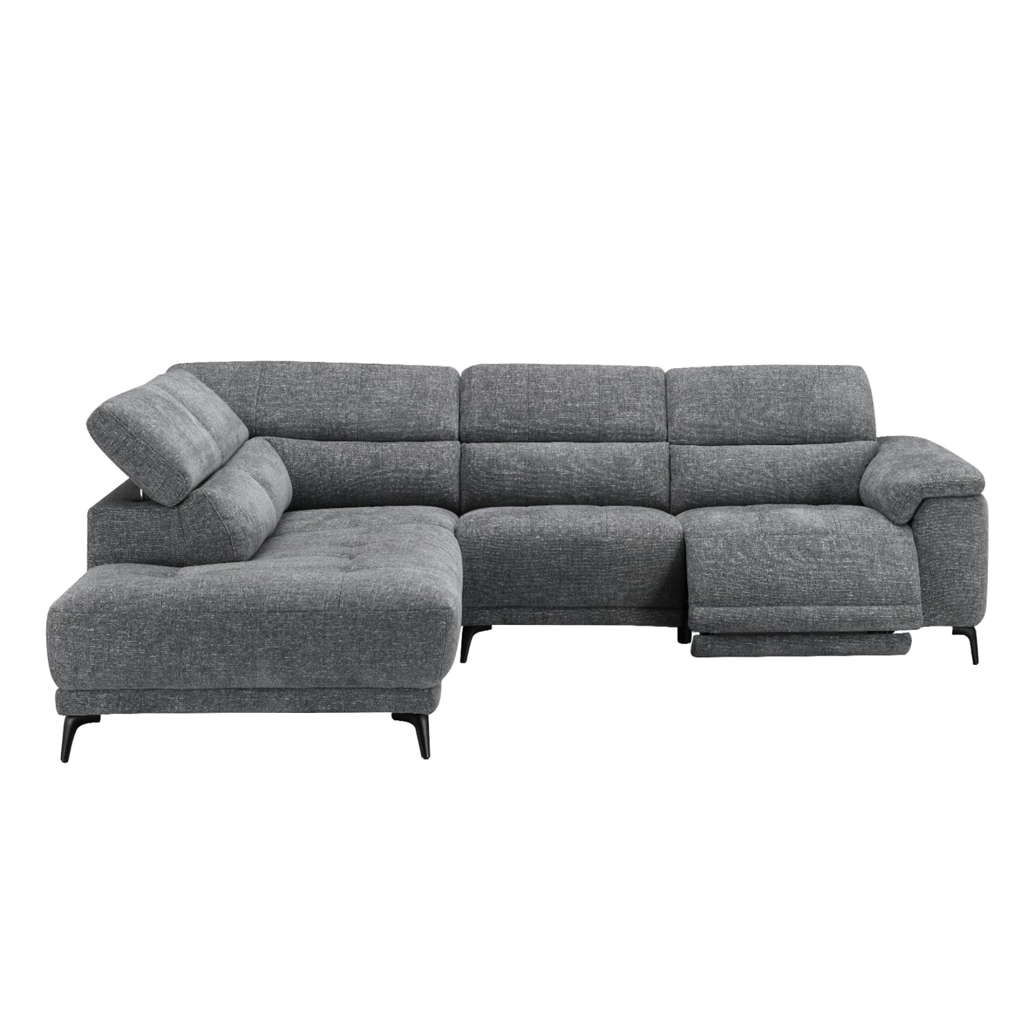 Диван лява ъглова 5-местен с релакс COMMODUS SM3315.01L сив плат 275x2