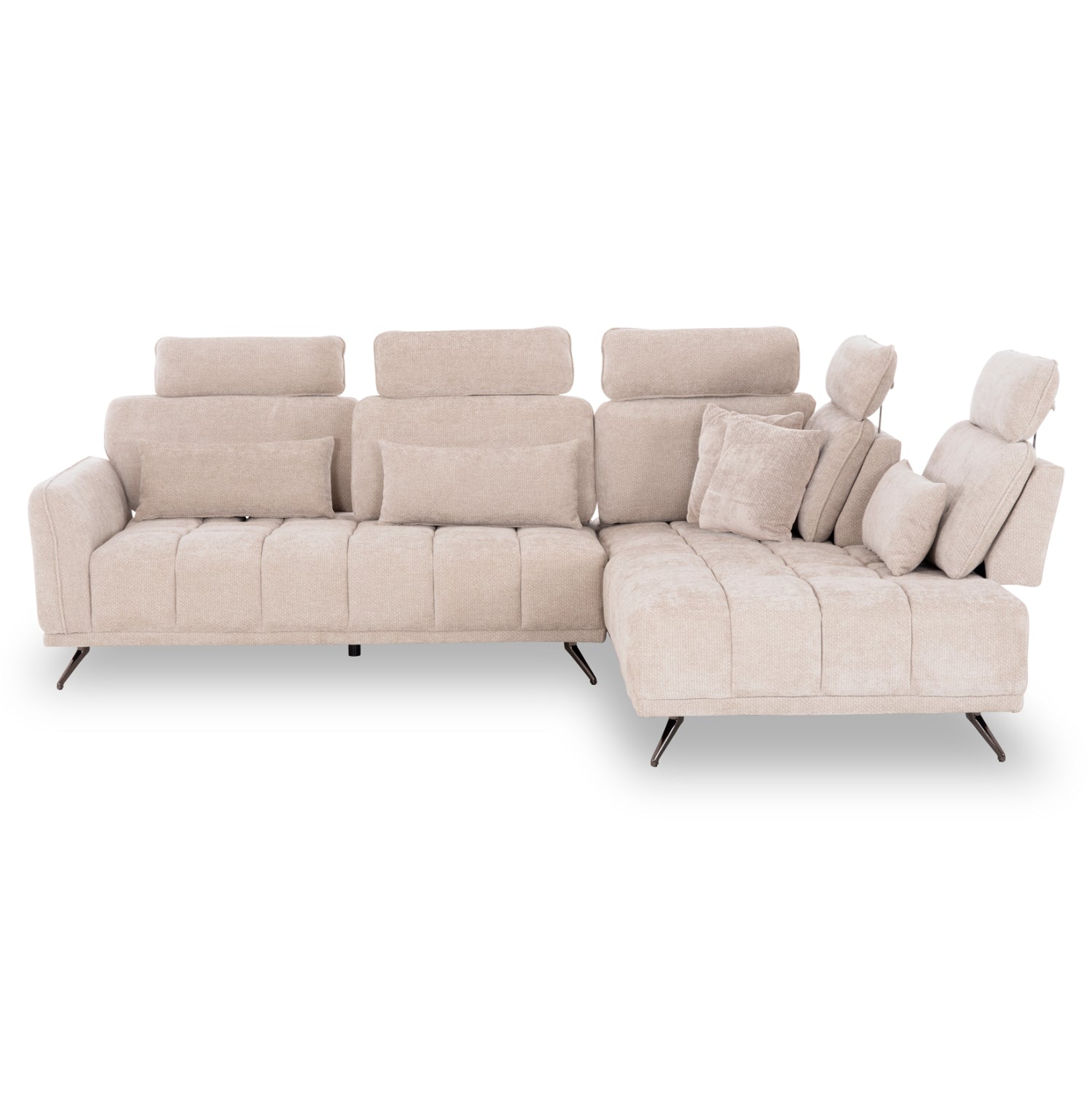 Диван ъглов десен 5-местен MYRON SM3318.02R екрю плат 290x110-225x110