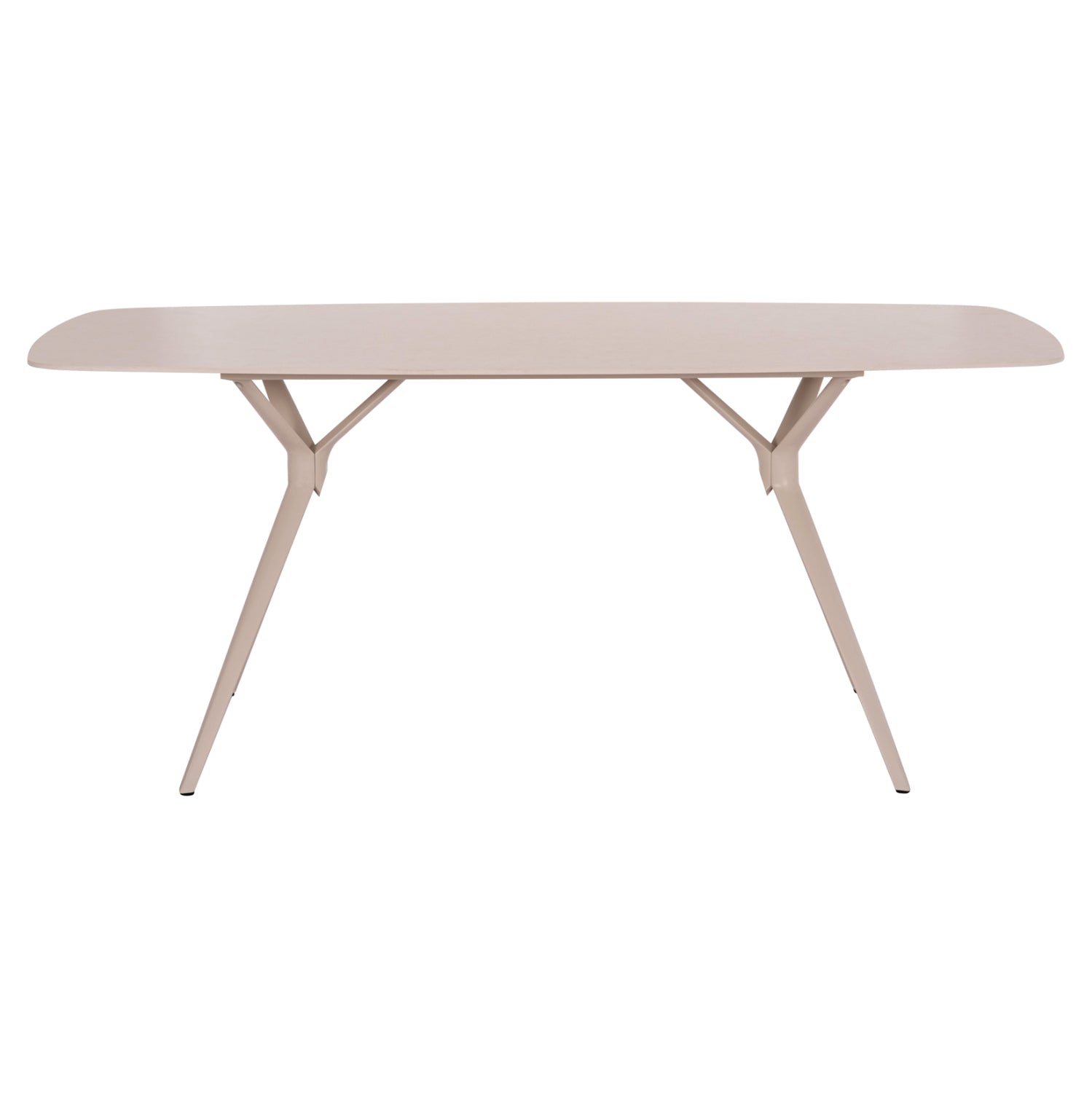 Трапезна маса Пиенца крем алуминий с плот SINTERED STONE 180x90x75 см