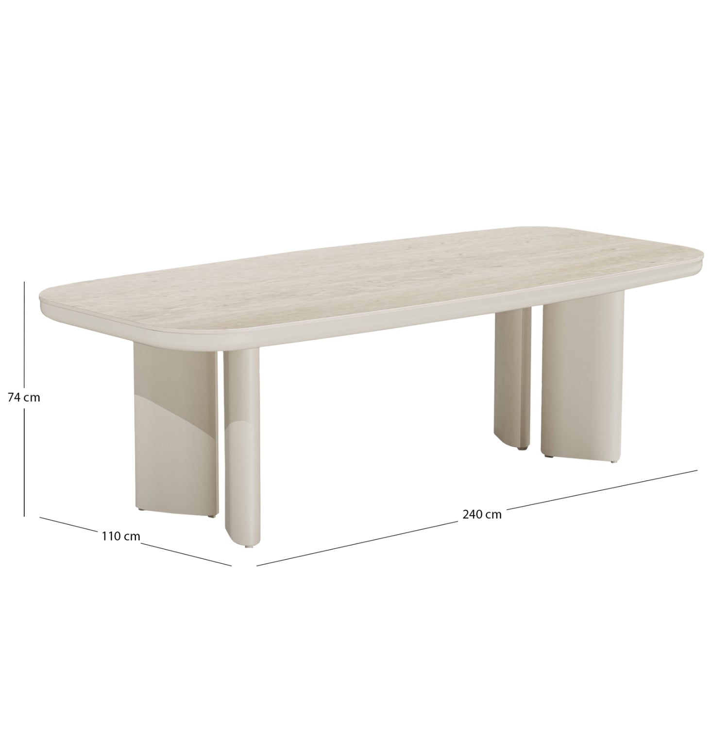 Алуминиева маса Меран с плот SINTERED STONE 240x110x74 см бежова