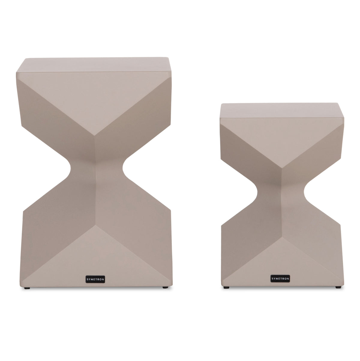 Комплект помощни масички Бунгало алуминий беж 40x40 и 32x32 см