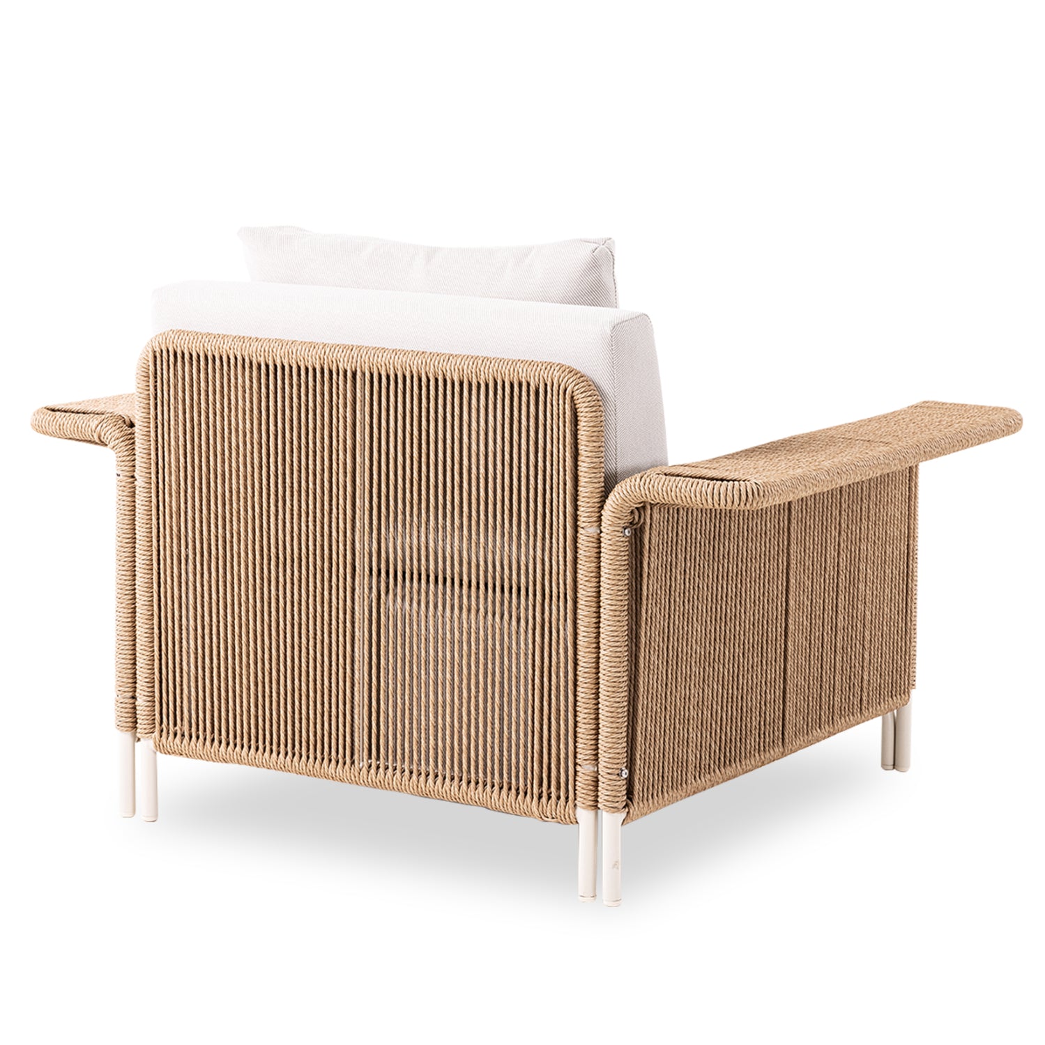 Полутрапезна фотьойл Lounge Азалия крем алуминий-PE wicker 122.5x93.5x