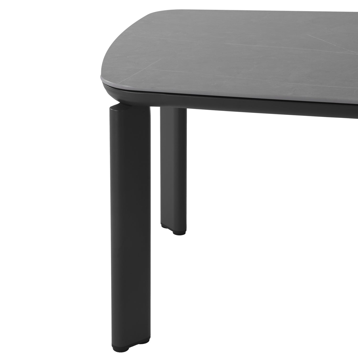 Трапезна маса Монтепулчиано 200x100x76 см антрацит алуминий и сив Sintered S