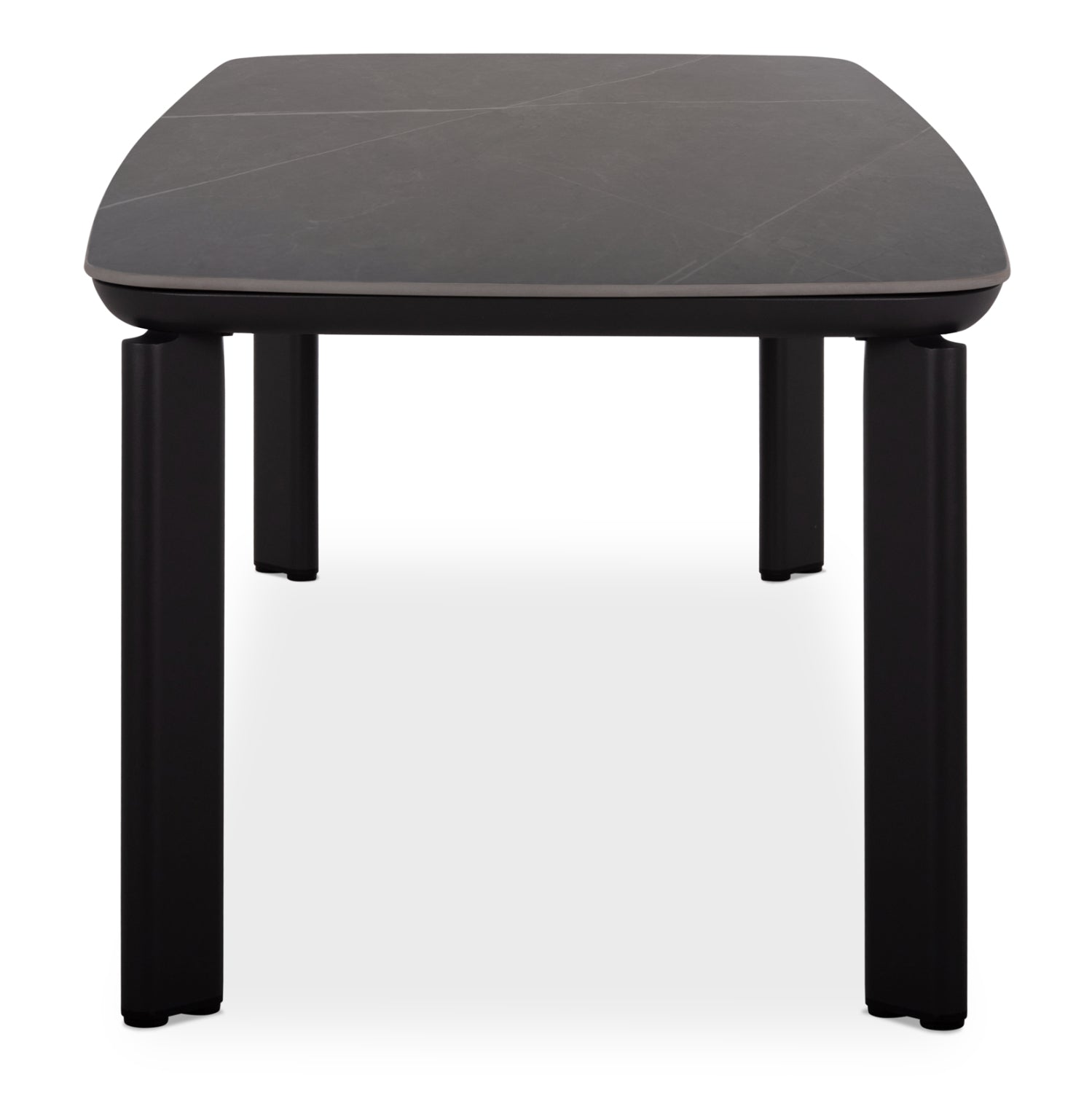 Трапезна маса Монтепулчиано тъмно сиво алуминий & плот Sintered Stone 240x10