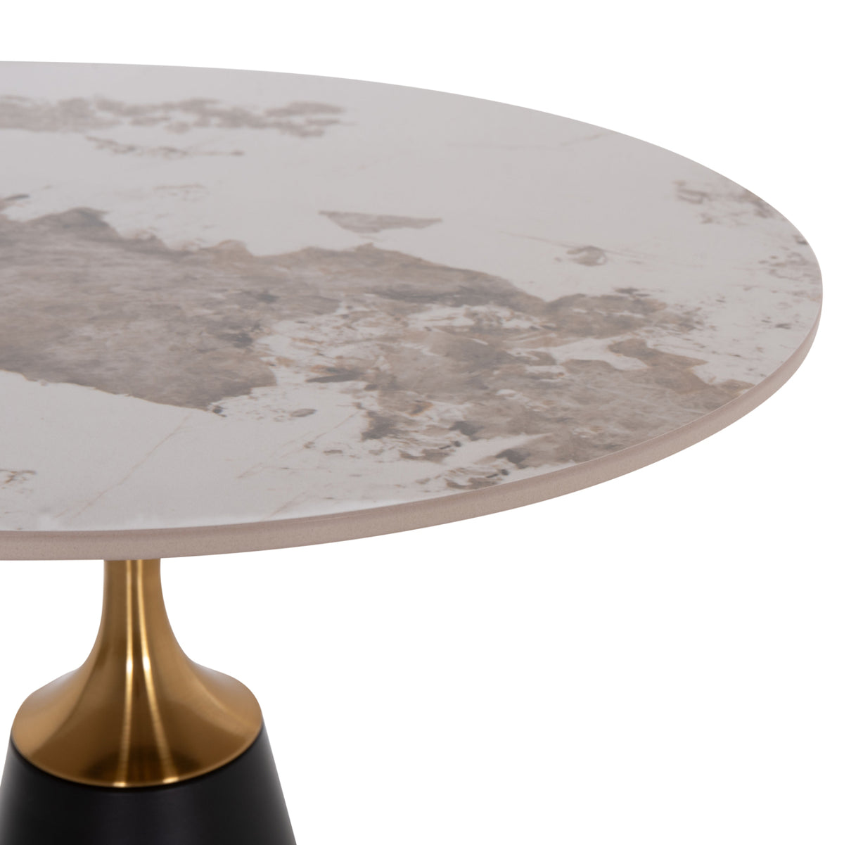 Помощна маса Подиум с черна/златиста основа и плот SINTERED STONE