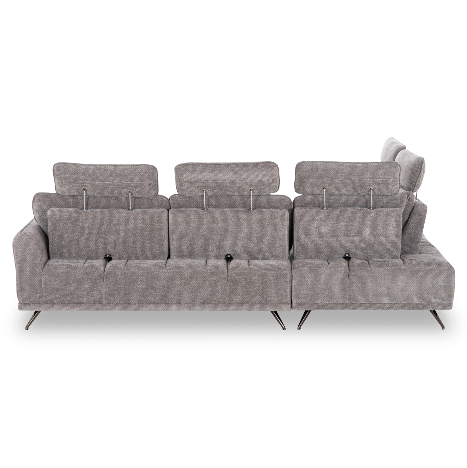Диван лява ъглова 5-местен MYRON SM3318.01L сив плат 290x110-225x110 с