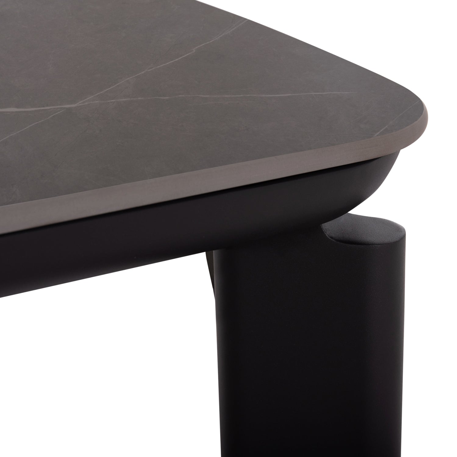 Трапезна маса Монтепулчиано тъмно сиво алуминий & плот Sintered Stone 240x10