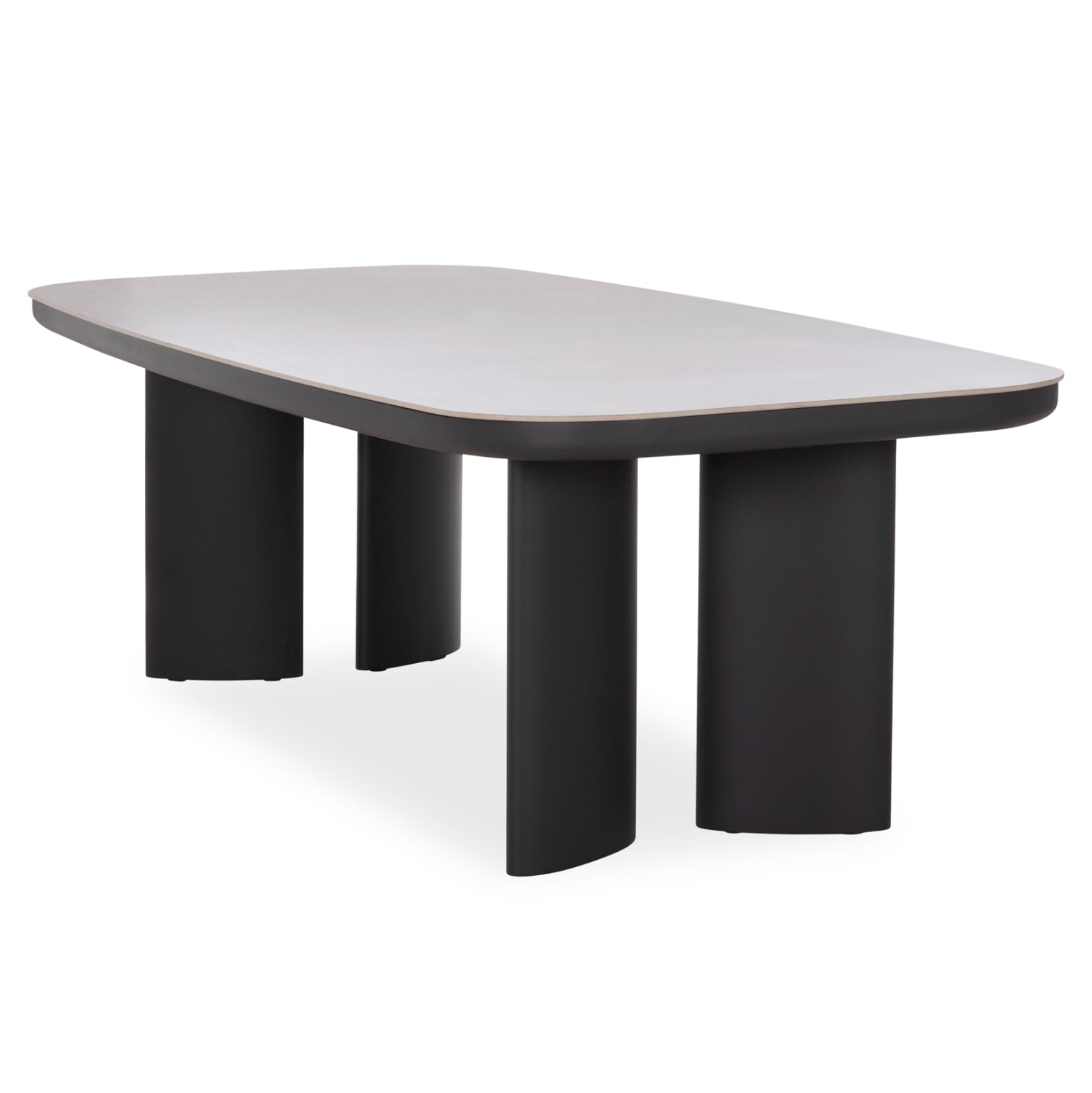 Трапезна маса алуминиева Меран тъмно сива с плот SINTERED STONE 240x
