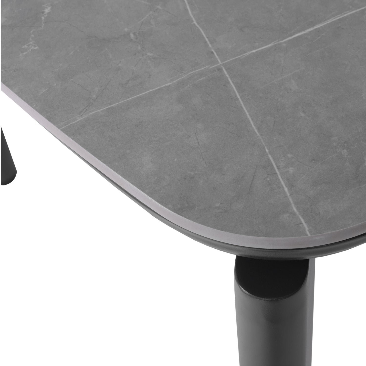 Трапезна маса Монтепулчиано 200x100x76 см антрацит алуминий и сив Sintered S