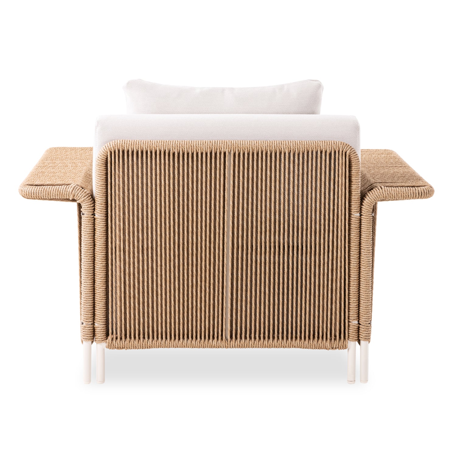 Полутрапезна фотьойл Lounge Азалия крем алуминий-PE wicker 122.5x93.5x