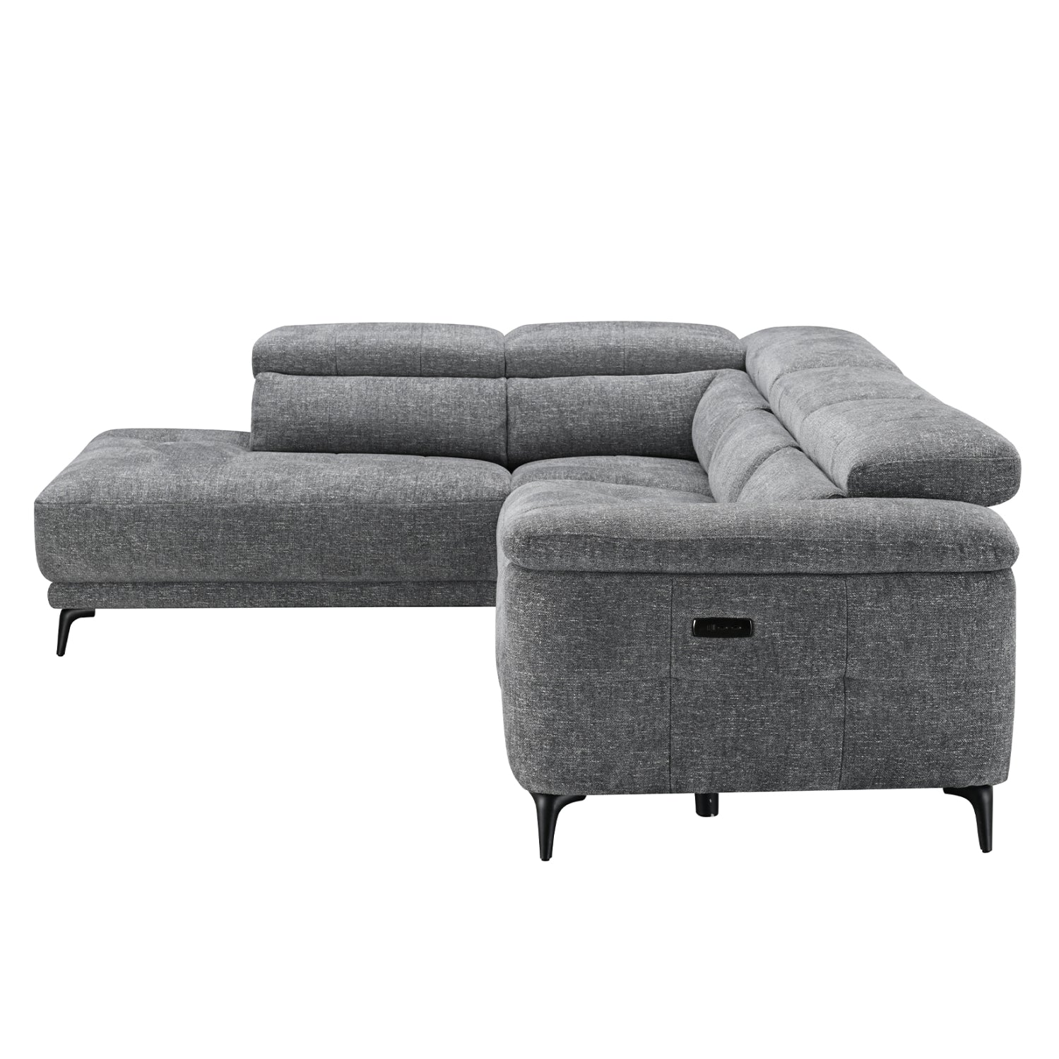 Диван лява ъглова 5-местен с релакс COMMODUS SM3315.01L сив плат 275x2