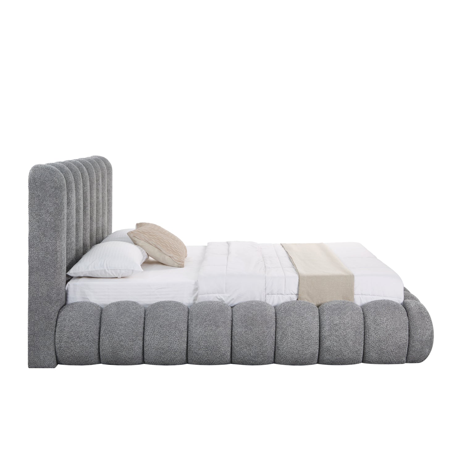 Двойно легло с ракла BUBBLE сив Chenille плат за матрак 160x200