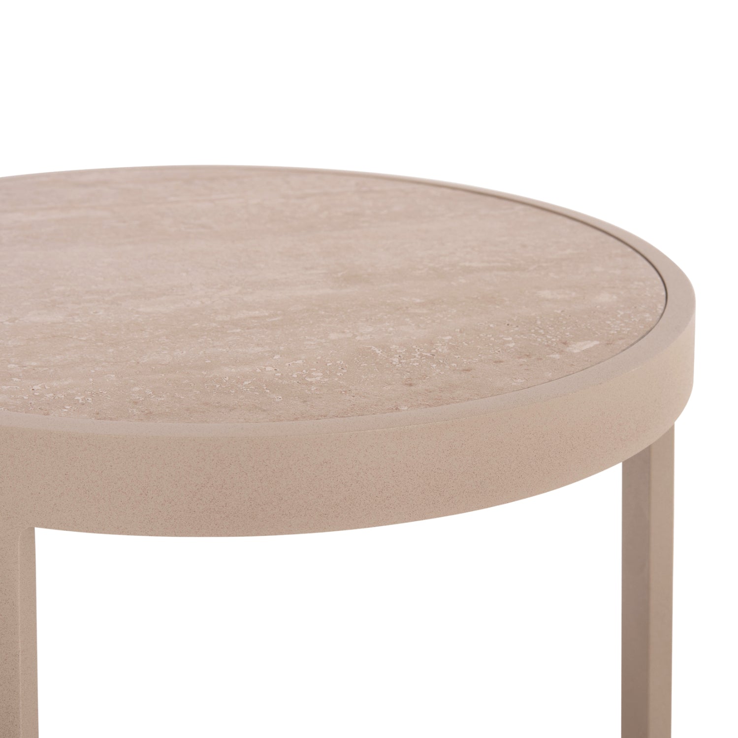 Алуминиева масичка с плот Sintered Stone, бежов, Ф45x41 см