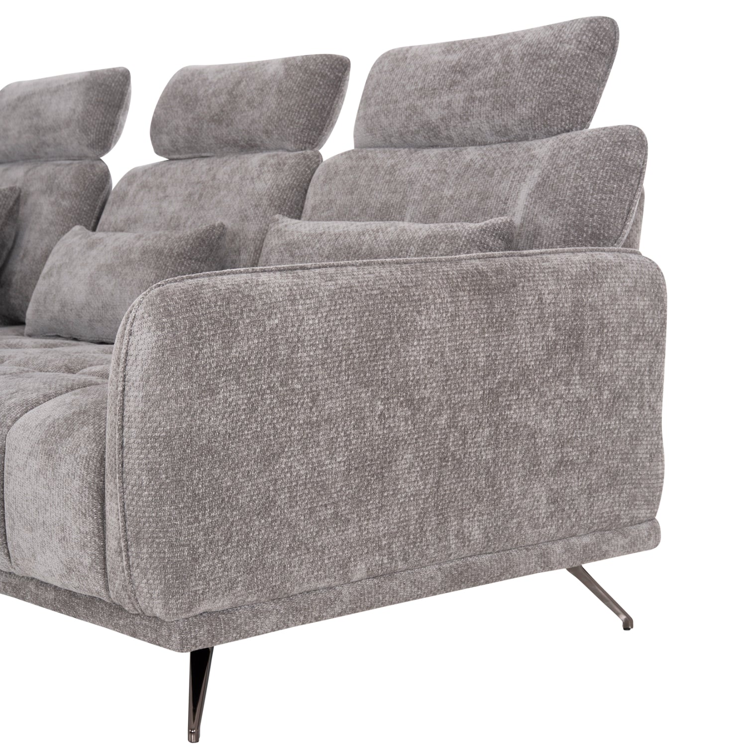 Диван лява ъглова 5-местен MYRON SM3318.01L сив плат 290x110-225x110 с