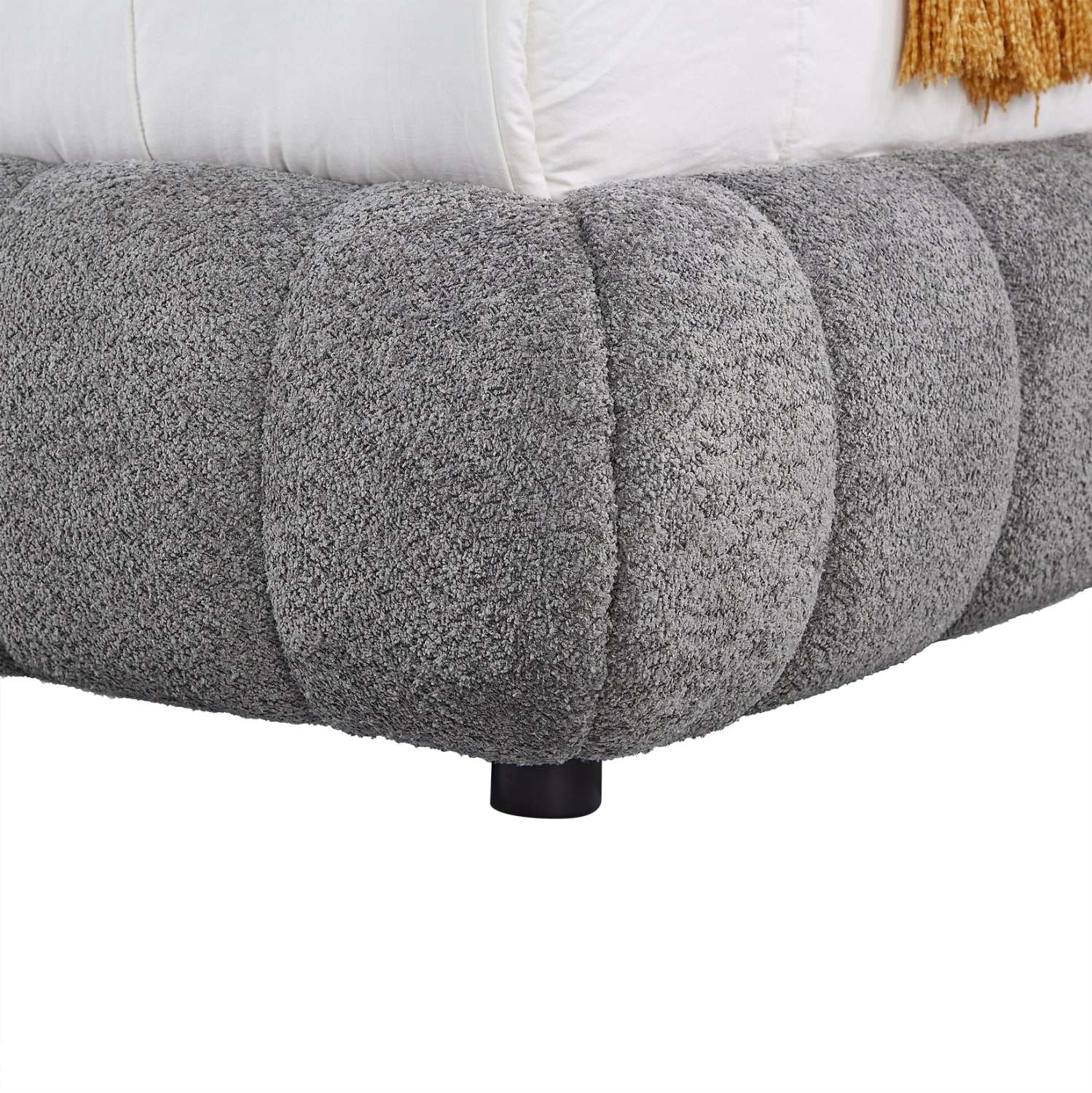 Двойно легло с ракла BUBBLE сив Chenille плат - матрак 160x200 см