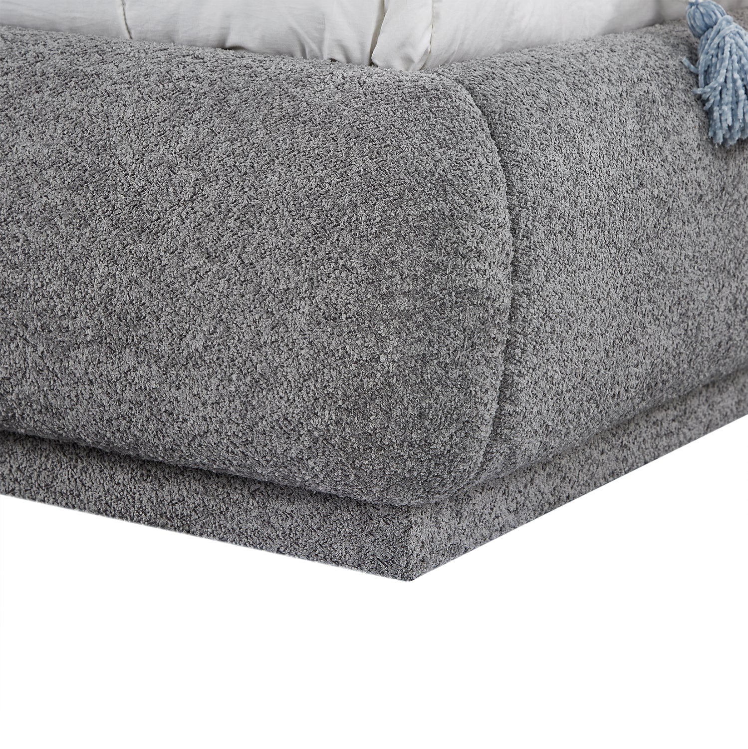 Двойно легло с ракла NOCTIS сив Chenille плат - матрак 160x200 см