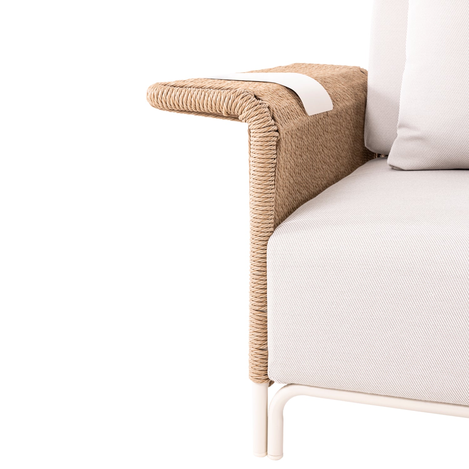 Полутрапезна фотьойл Lounge Азалия крем алуминий-PE wicker 122.5x93.5x