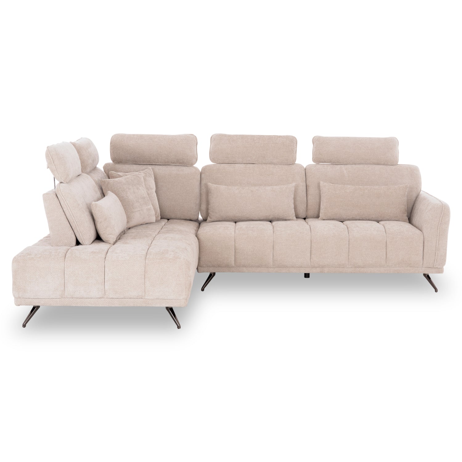 Диван лява ъглова 5-местен MYRON SM3318.02L екрю плат 290x110-225x110