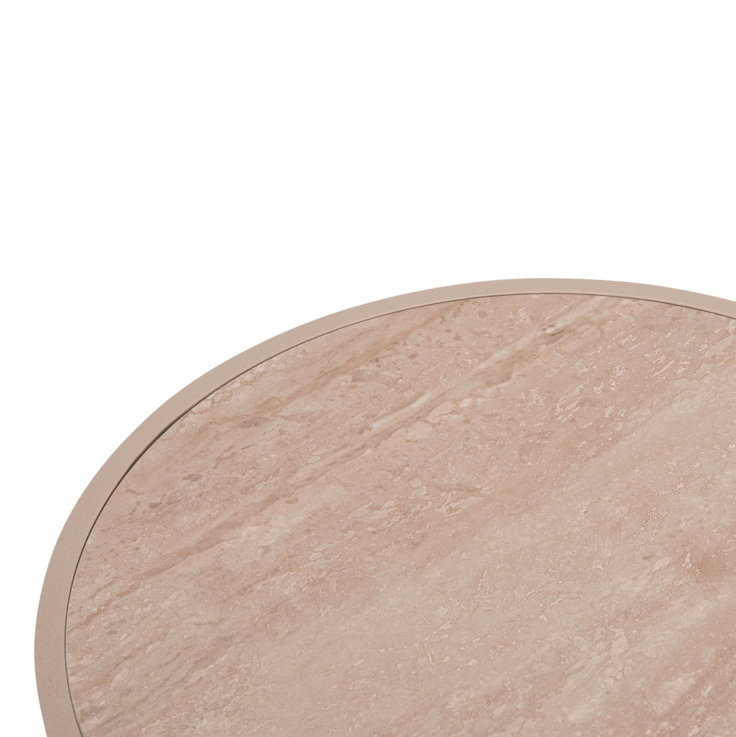 Алуминиева масичка с плот Sintered Stone, бежов, Ф45x41 см