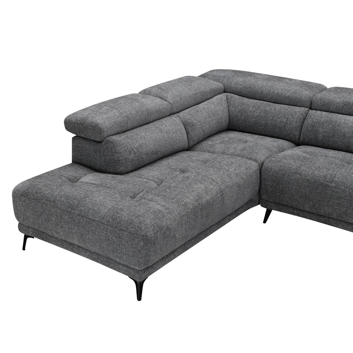 Диван лява ъглова 5-местен с релакс COMMODUS SM3315.01L сив плат 275x2