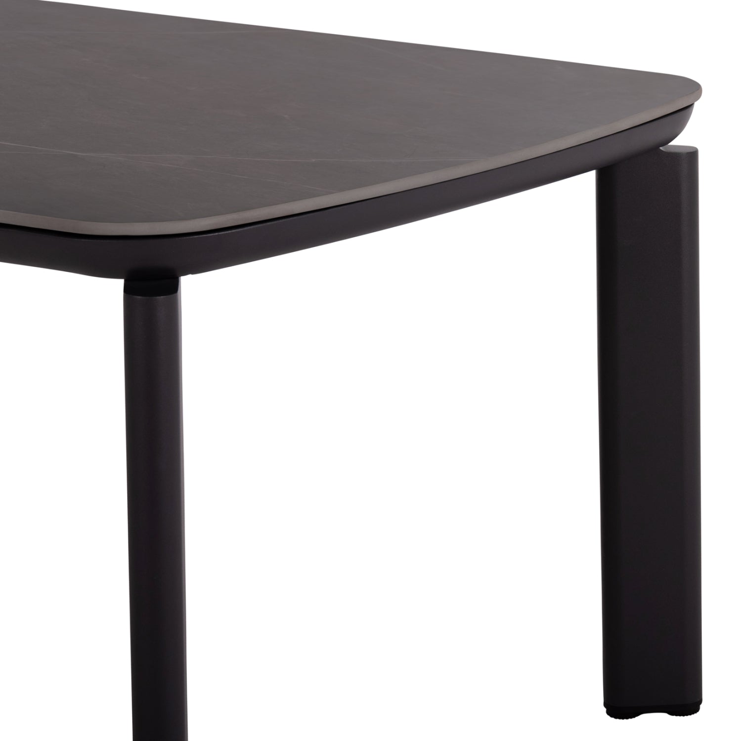 Трапезна маса Монтепулчиано тъмно сиво алуминий & плот Sintered Stone 240x10