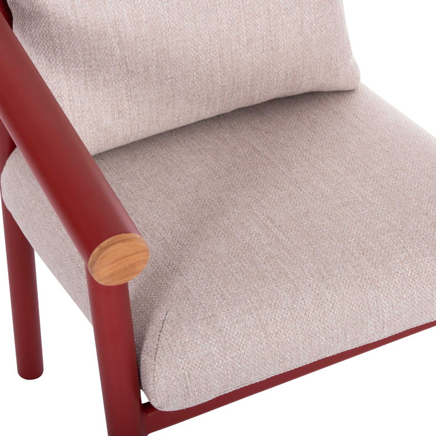 Полутрапезна фотьойл Олива алуминий червено-беж OLEFIN 62x66x78 см
