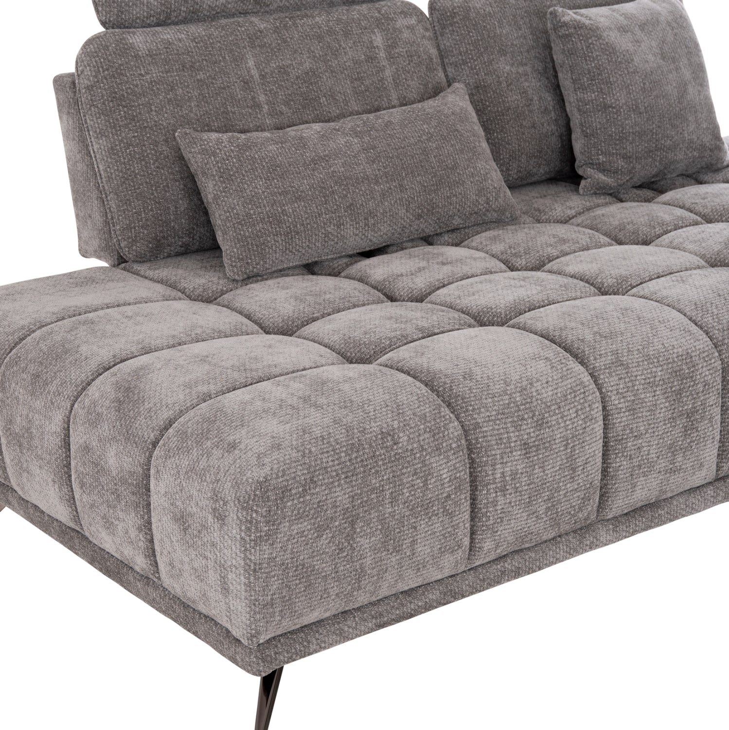 Диван лява ъглова 5-местен MYRON SM3318.01L сив плат 290x110-225x110 с
