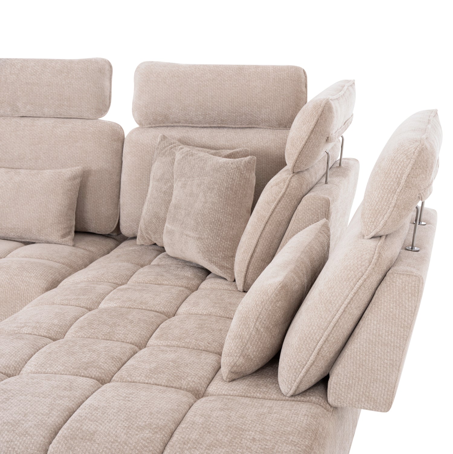 Диван ъглов десен 5-местен MYRON SM3318.02R екрю плат 290x110-225x110