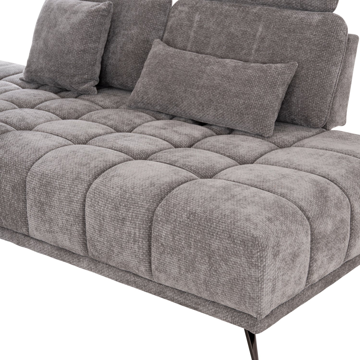 Диван ъглов десен 5-местен MYRON SM3318.01R сив плат 290x110-225x110 с