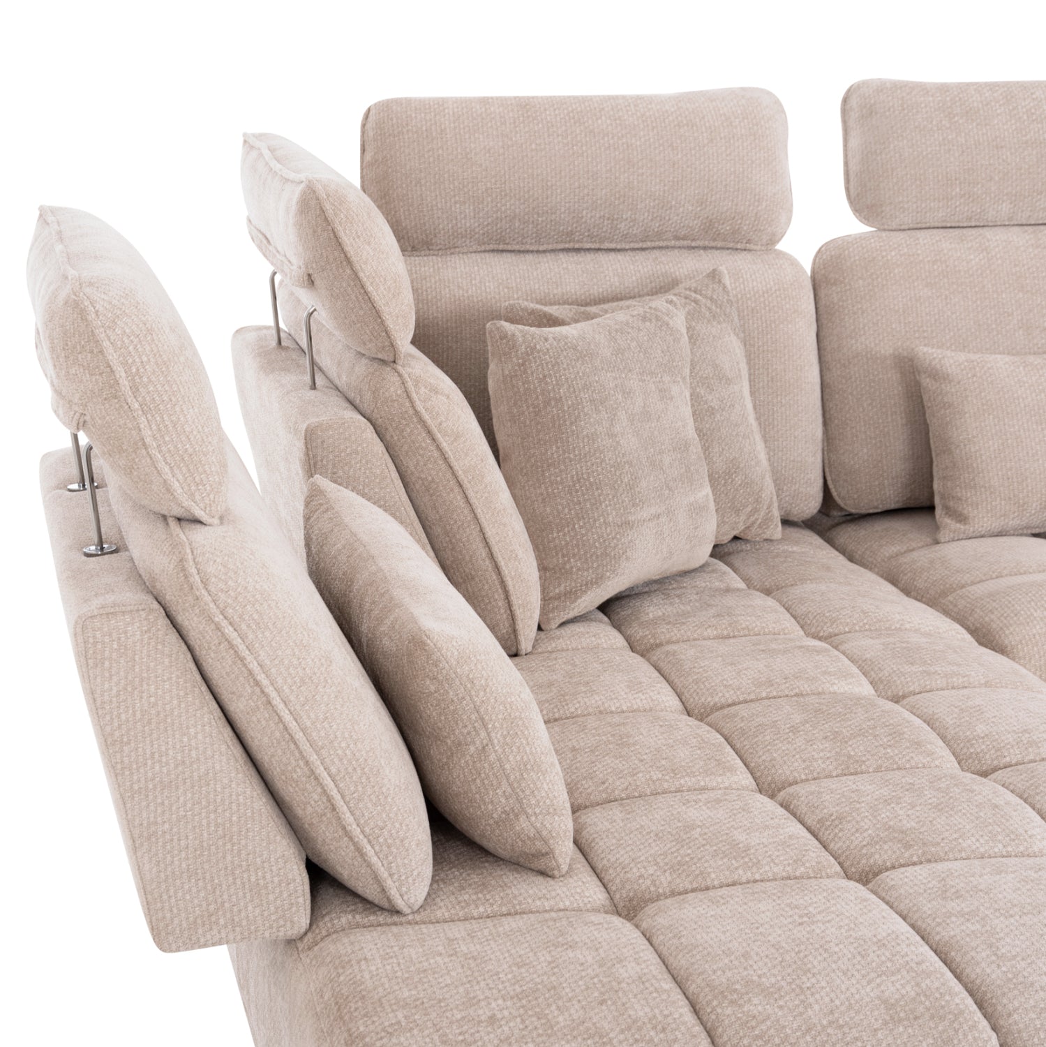 Диван лява ъглова 5-местен MYRON SM3318.02L екрю плат 290x110-225x110