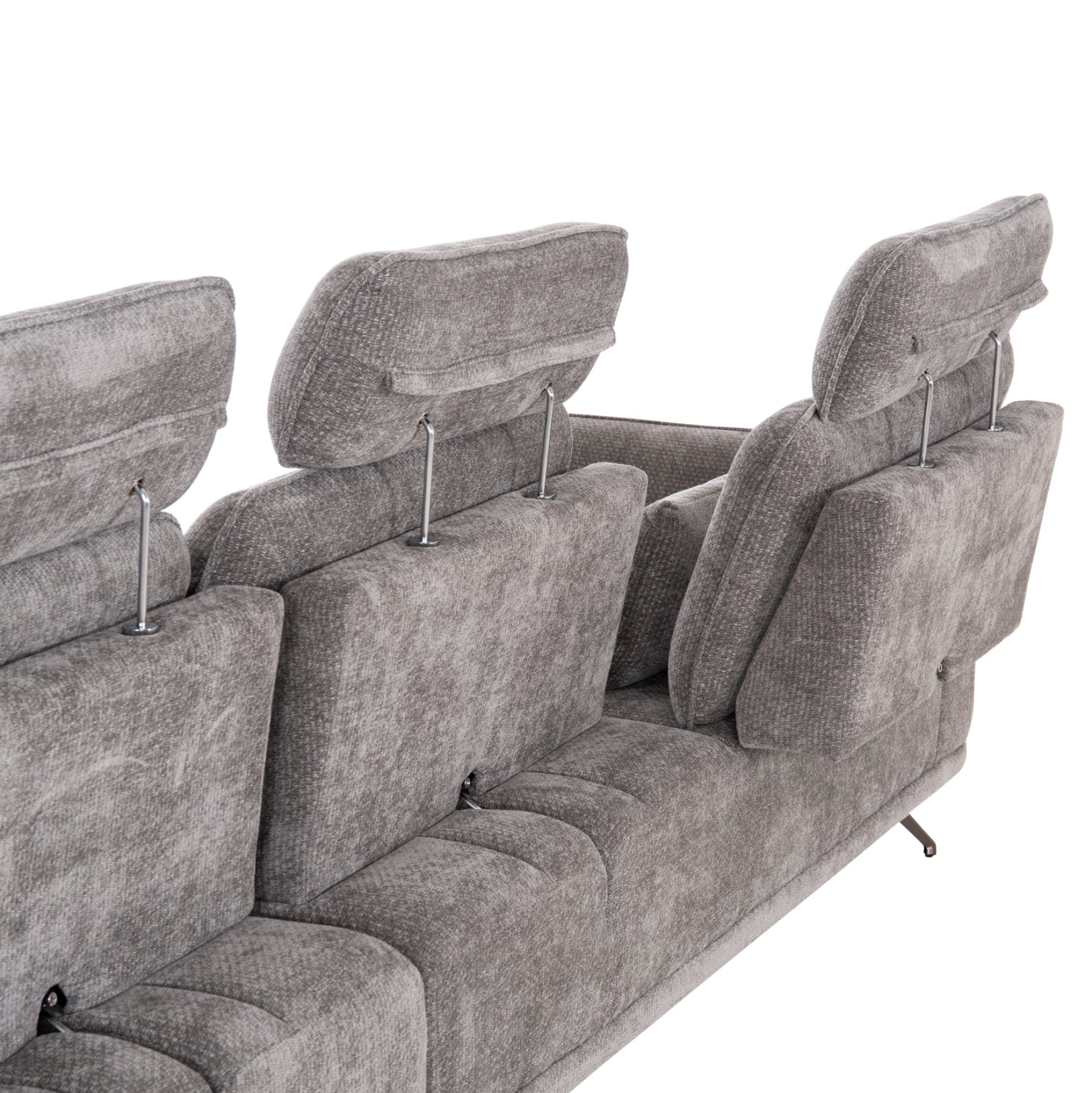 Диван ъглов десен 5-местен MYRON SM3318.01R сив плат 290x110-225x110 с