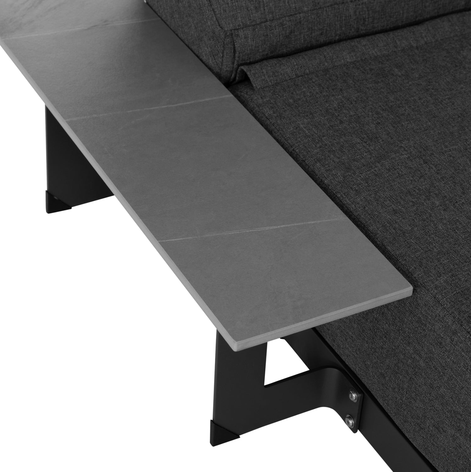 Шезлонг с масичка Sublime сив алуминий & Sintered Stone 193x69x26