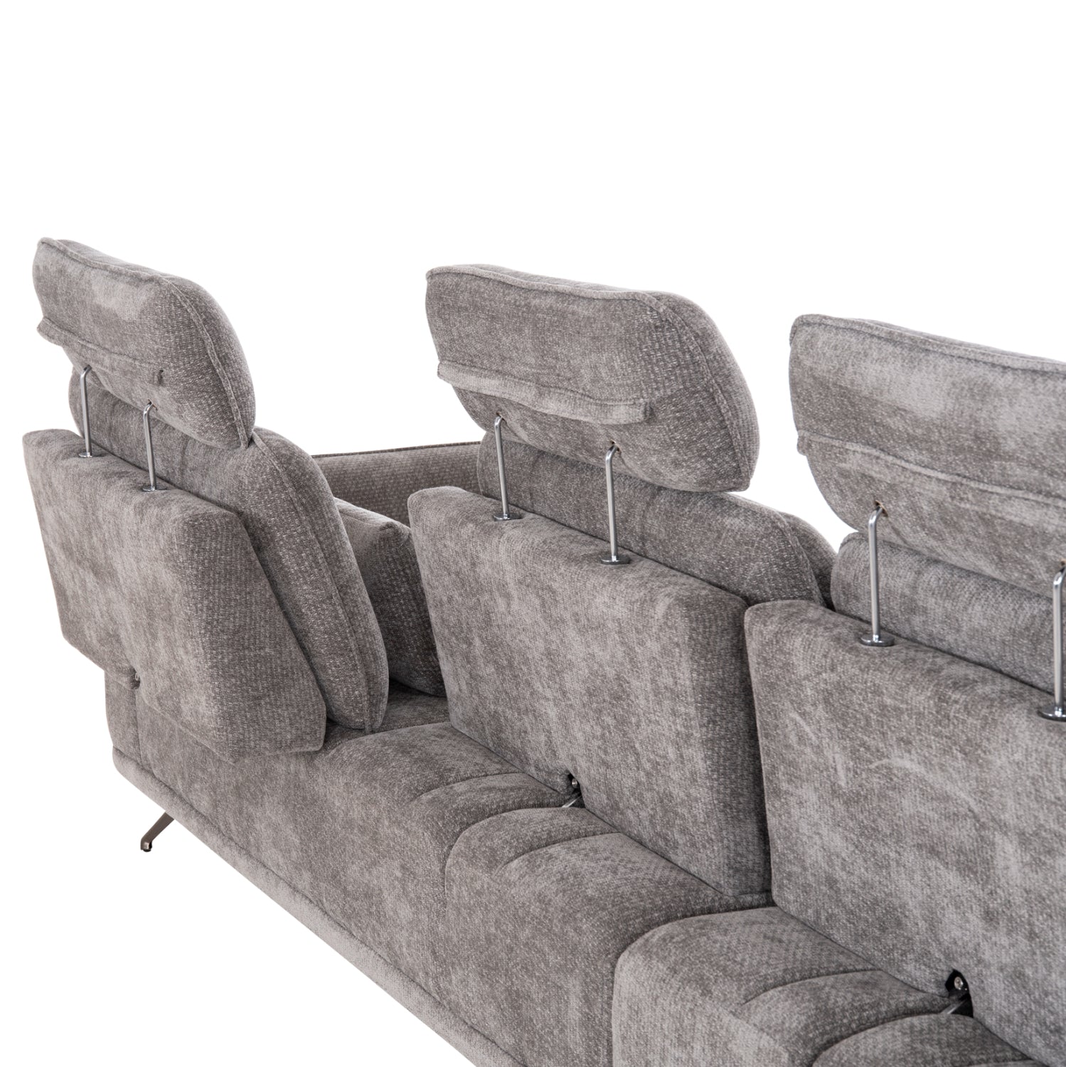 Диван лява ъглова 5-местен MYRON SM3318.01L сив плат 290x110-225x110 с