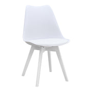Viva PP Трапезен стол от PU в бял цвят 48.5x54x80cm.